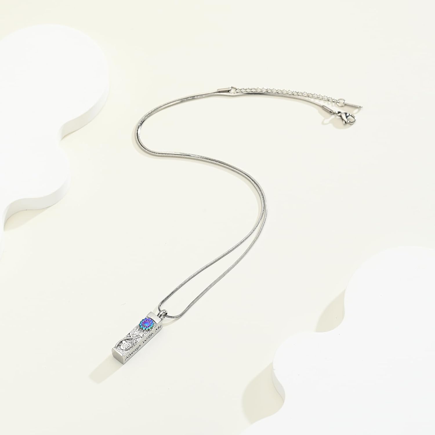 Flower Celtic Cremation Jewelry for Women Men Cylinder Bar Sunflower Urn Necklace for Ashes Pendant Necklace Vial Memorial Keepsake Jewelry for Ashes Necklace of Loved Ones - Image 7