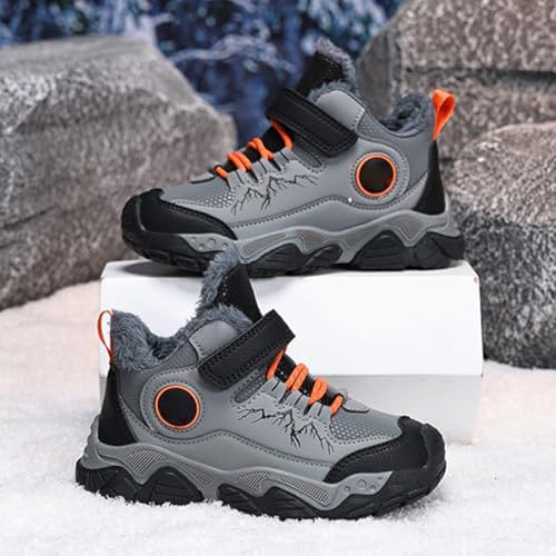 Kids Hiking Sneaker Boys Girls Winter Snow Boots Non Slip Warm Snow Sports Flat Shoes Outdoor Walking Climbing Boots4