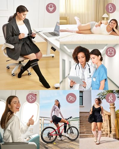 Chaussettes de contention mollets larges Momcozy contre les gonflements