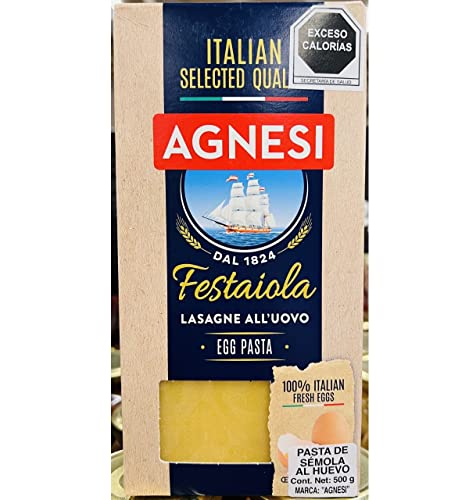 Lista de Lasaña , listamos los 10 mejores. 42 AGNESI | Pasta para lasagna | Pasta Fusilli Eliche Tricolore | Pasta Cannelloni (500 gramos, Pasta para Lasaña)