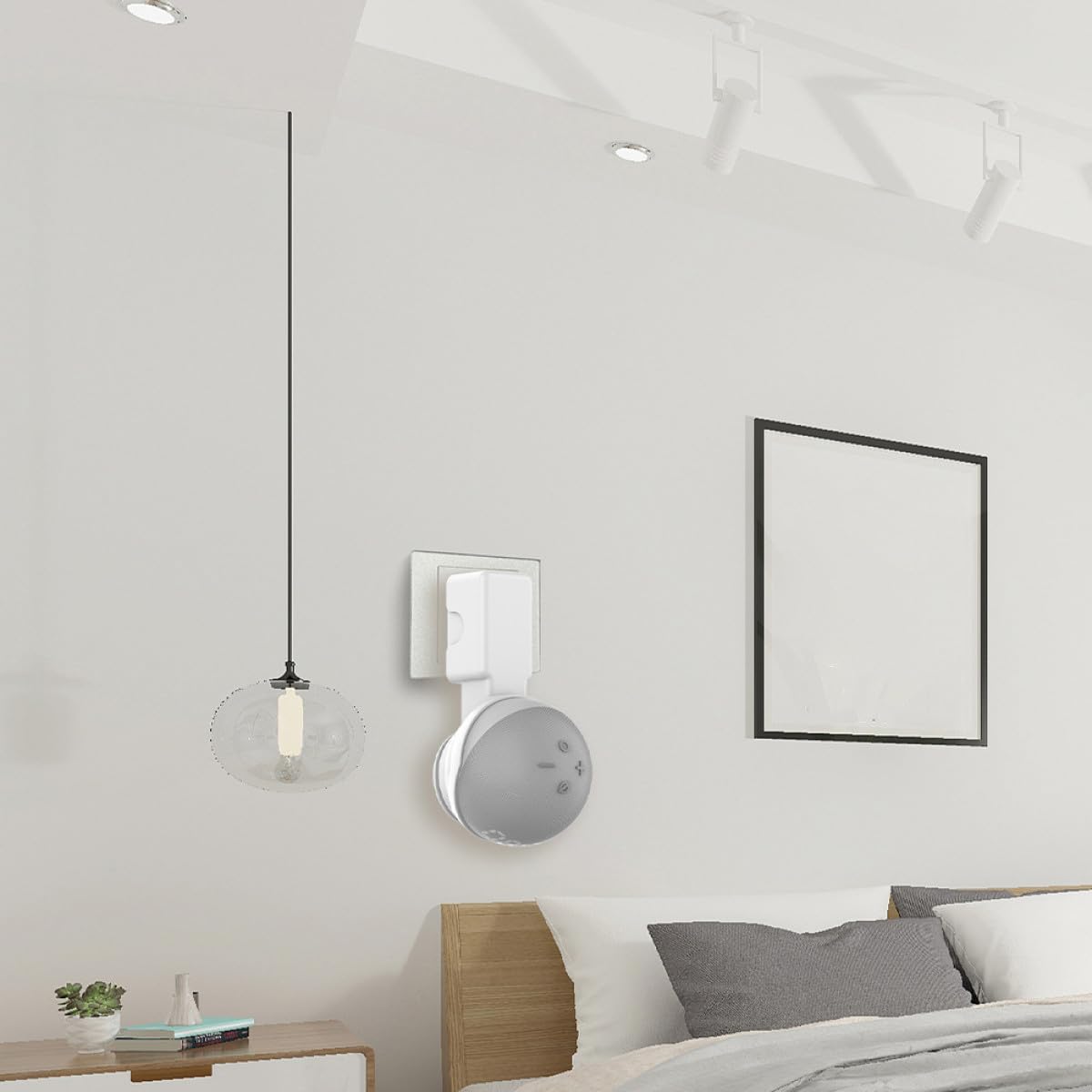 OSALADI 2pièces Support Mural pour Fixation Solide Design Pratique Installation Rapide Support Audio Non Perturbé Couleur Blanche