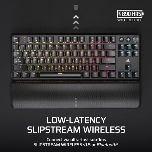 K70 CORE TKL WIRELESS RGB Tenkeyless Tastiera meccanica da gioco – Switch lineari V2 rossi pre-lubrificati MLX Red v2 – Isolamento acustico – Copritasti ABS a doppio colpo – QWERTY NA - Tastiera gaming - Immagine 5