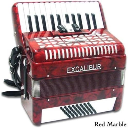 Excalibur Super Classic Accordion - 48 Bass - Red