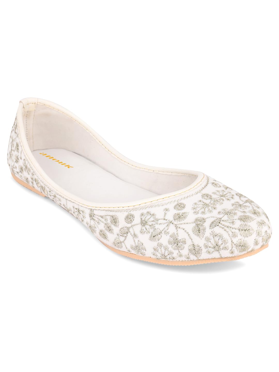 desi colour Women White Ethnic Punjabi Jutti |UK - 8-picture-0