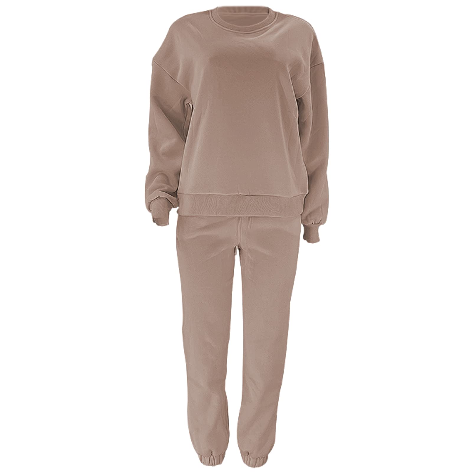 amropi Chándal de Mujer Sudadera Pullover de Lana y Pantalones Conjunto de Ropa