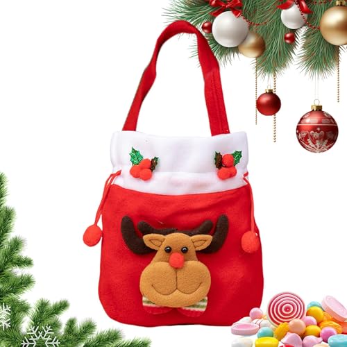 zjhukfmc クリスマス用キャンディーバッグ - ウィンターホリデーポーチ - 小さな クリスマス キャンディ 巾着 袋 - ゼリー ロリポップ チョコレート おもちゃ 用 幼稚園 教室 コミュニティスクール 期間中