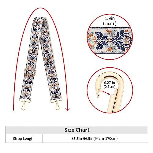 Image of Wide Shoulder Strap Adjustable Replacement Belt Guitar Style Crossbody Bag Handbag Strap Multicolor Canvas Straps(Wide:2in)(Color48)