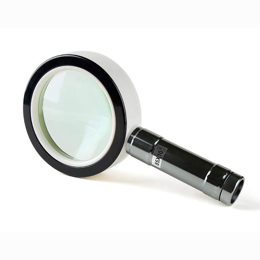 Lupa/lupa de mano con luz LED 10X HD portátil adecuada para libros, periódicos, mapas, monedas, joyas, pasatiempos y manualidades, lupa LED, lupa de lectura de mano con juego de mano de luz (3 lentes