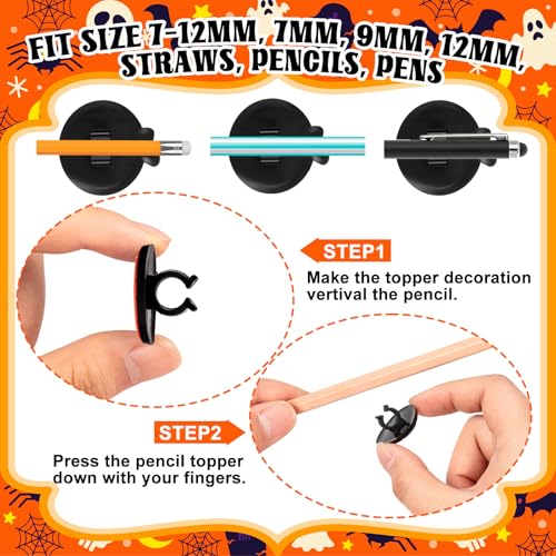 Clips decorativos para lápices Halloween, 50 unidades miniatura 6