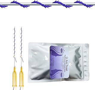 Auro Thread PDO Threads Face Lift / Whole Body 360R Bidirection Mini Screw Cog Type Sharp L W Blunt for Nose (Per Pack for 20 Pieces) (Mini Cog Screw 25G 60mm)