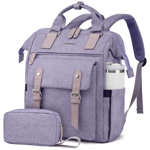 LOVEVOOK Laptop Backpack for Women, 15.6 Inch Teacher Nurse Bag Work Travel Computer Backpacks Purse, College Bookbag for School, Water Resistant Daypack, 15.6 inch