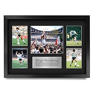 HWC Trading Diego Maradona Football Legend ondertekend A3 Gedrukt Autograph Foto Display (Argentinië A3 Framed)