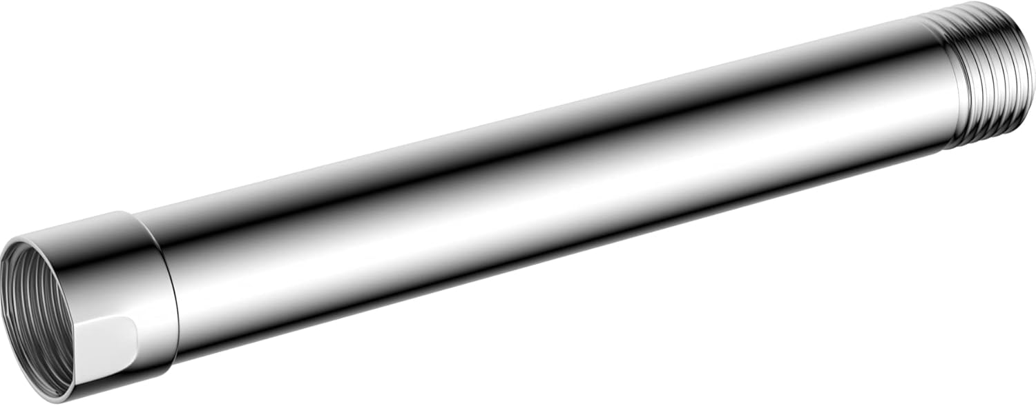 Hibbent All Metal 6 Inch Shower head Extension, Solid Brass Shower Arm Extension shower Head Extender, Water Outlet Lowers Existing Shower Head Shower Pipe Extension, Chrome Finish
