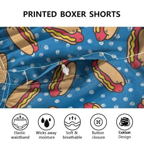 Image of Men's Boxer Shorts Cotton Loose Underwear with Button Fly