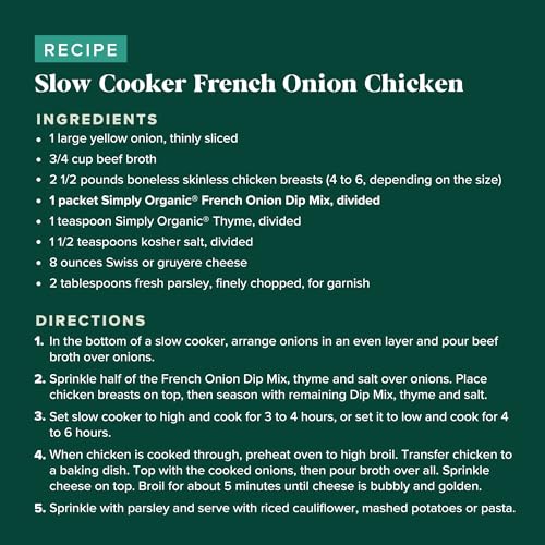 Simply Organic French Onion Dip, Certified Organic, Kosher, Mixes | 1.1 Ounce (Pack of 2) - image 7