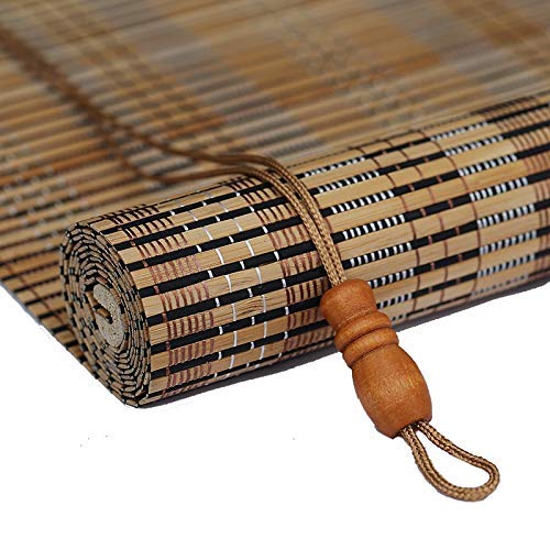 ACZZ Persianas enrollables de bambú para ventanas, para partición de ventana Cortinas enrollables Sombreado Cortinas de protección solar Vintage Cortina para el dormitorio del balcón en el salón de t