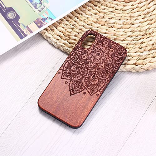 Coque de téléphone en bois massif iPhone 13 antichoc laser