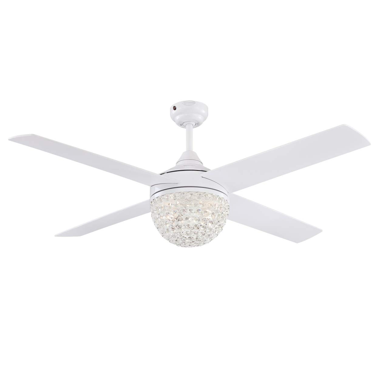 Ventilateur de Plafond Westinghouse Kelcie avec Éclairage Cristallin - 132 cm Blanc