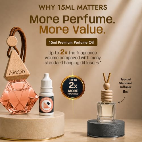 Image of Car Air Freshener | 15ml Refillable Perfume Oil with Wooden Diffuser Hanging Pod | Fragrance Inspired by Paradoxe | Long Lasting Car Perfume | 60+ Days