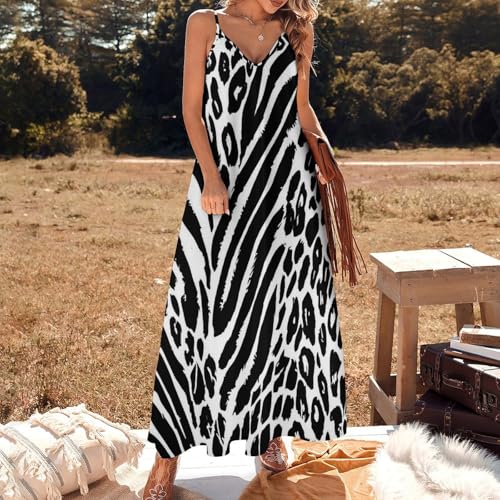 Robe de plage longue en patchwork léopard idéale pour vos soirées d'été - 2