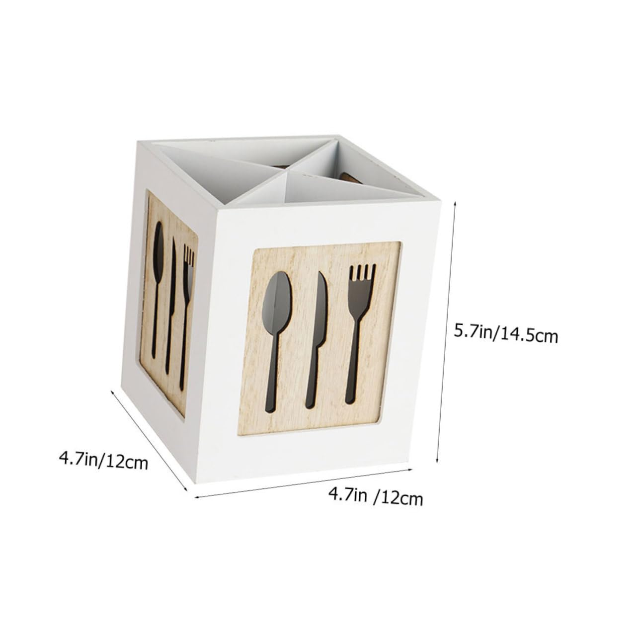 ABOOFAN Elegant Kitchen Cutlery Box Wooden Utensil Organizer Scratch-resistant Surface Tidy Practical