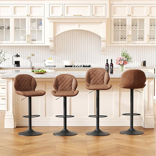 Image of Bar Stools Set of 4 with Backs for Kitchen Island, Add a Modern Feel