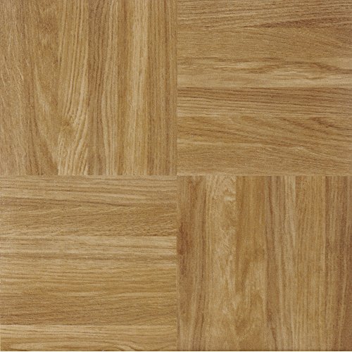Sterling Self Adhesive 12-Inch Vinyl Floor Tiles, 20 Tiles - 12' x 12', Square Parquet Pattern - Peel & Stick, DIY Flooring for Kitchen, Dining Room, Bedrooms & Bathrooms by Achim Home Decor