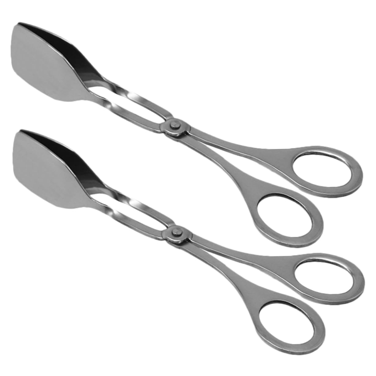 TOYANDONA 2 Series Pinzas Para Alimentos De Acero Inoxidable Pinzas De Barbacoa Carne Horneando Parilla Para Asar Freír De Postre De Panadería Tong De Parrilla Plata 2 Piezas*2