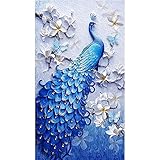 DIY 5D Diamond Painting Kit by Numbers for Adult Kids, Full Drill Large Lucky Bird Peacock Animal Embroidery Painting for Home Wall Decor Painting Arts Craft (16