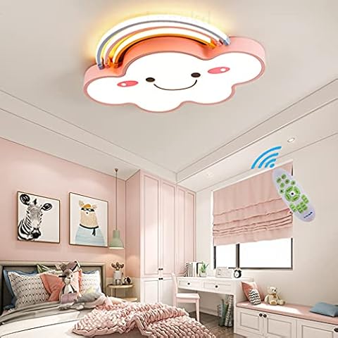Lámpara de Techo LED Niños Nubes Arcoiris Regulable con Control Remoto Cover