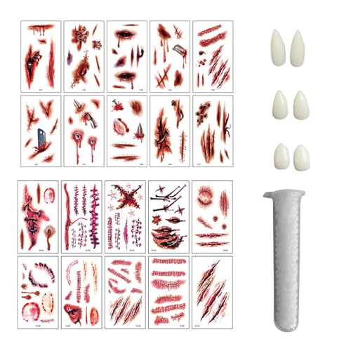 XFSRG Set di Trasformazione Horror per Halloween Tatuaggi Viso Halloween