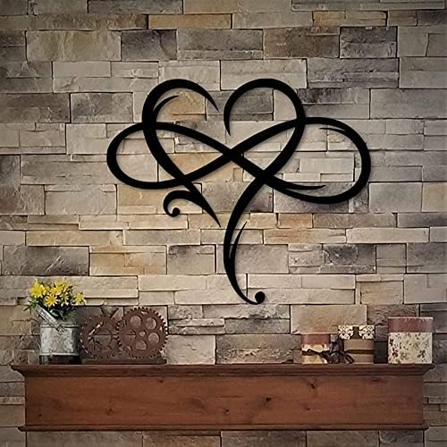 Infinity Symbol with Heart Metal Sign/Infinity Heart Wall Art Home Decor Wrought Iron Indoor Ornaments Wall Decoration Art Sculpture - Eternal Love (Size : 1 pcs)