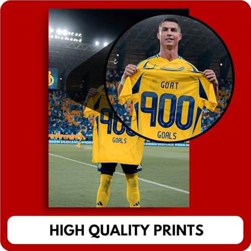 Image of auraposter Paper Ronaldo Poster (Set Of 48) | Cristiano Ronaldo Mini Posters (15 X10 Cm) | Football Posters Of Ronaldo For Wall, Bedroom, Living Room | Football For Wall | Glue Dots Included