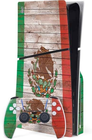 Skinit Decal Gaming Skin Compatible with PS5 Slim Disk Bundle - Puerto Rico Flag Distressed Design