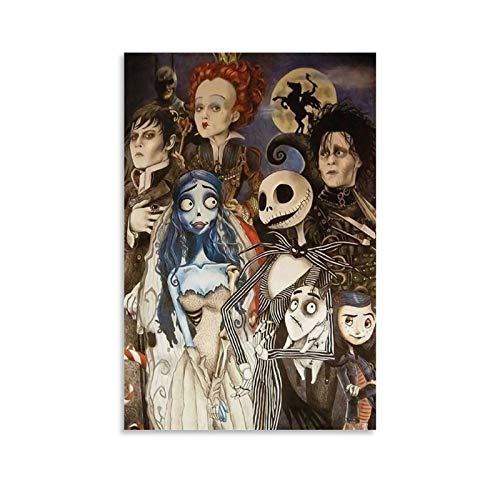 TOUKUI Póster de Tim Burton de película Characters de Tim Burton con impresión artística moderna...