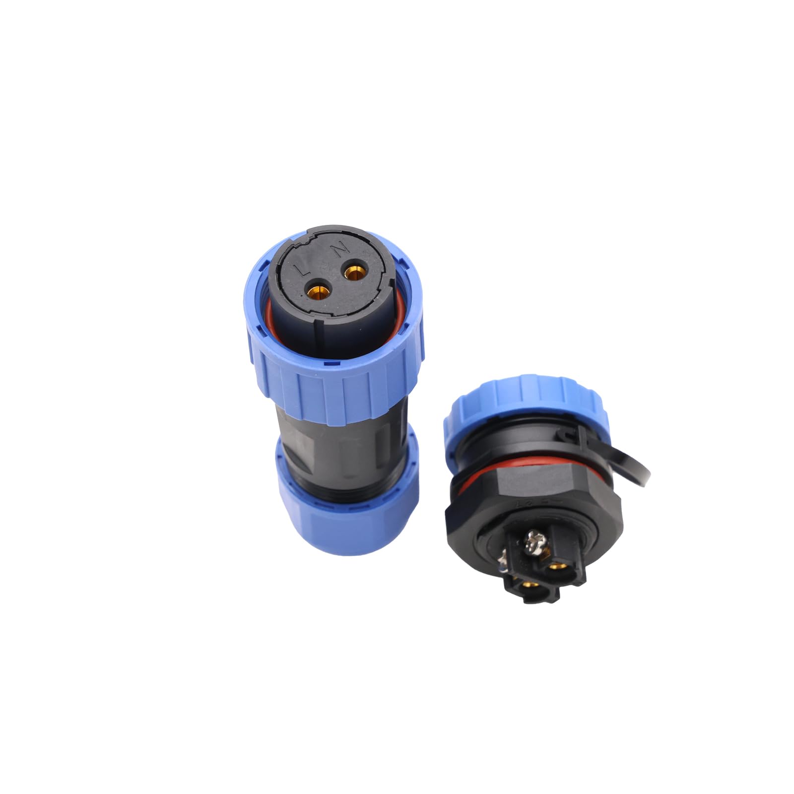 TY20 Threaded Connection 2-7 Pin Back Nut/Flange/Docking/Square Cable Connector (Backnut Reverse Mount, 2 Pin 25A)