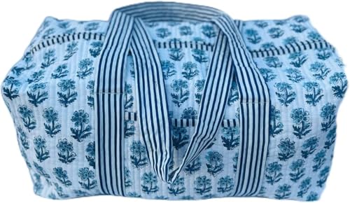 Vintage Large Cotton Duffel Bag, Quilted Weekend Bags, Travel Bag, Gym bag, Shopping Bag, Overnight Bag Everyday use Holiday gifts 18x9x9"3