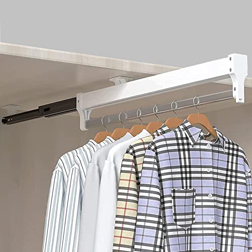 Barra extensible extraíble para armario, barra de ropa de acero inoxidable de 30 a 60 cm, estante ajustable para organización de armario