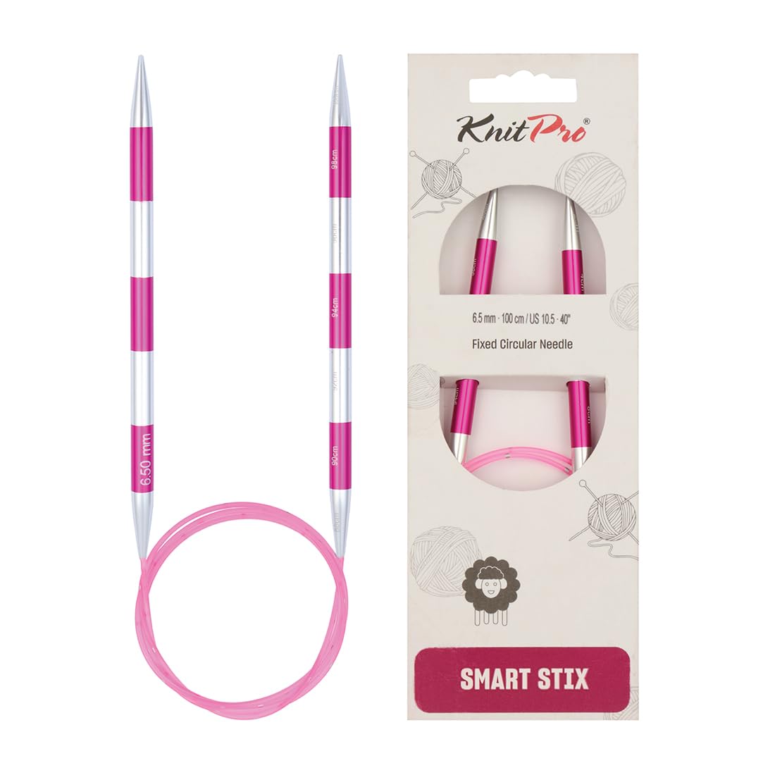 KnitPro Smartstix Fixed Circular Needles 40" (100cm) | 6.50mm