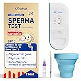 Accufast Test di spermatozoi per uomini – SP10 Test di fertilità per uomini – Test di spermatozoi per la casa – Concentrazione di sperma con linee T1/T2: oligospermia pesante, oligospermia, normale |
