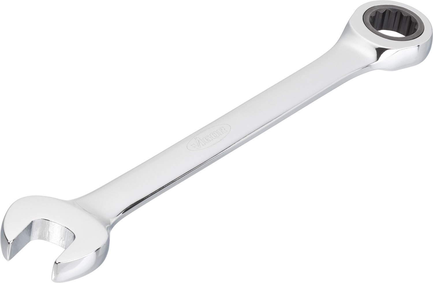 Vigor V1027 Ratcheting Wrenches, Long Style 21 cm, Chrome, 16 mm