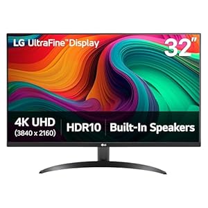LG 32UR500K-B Ultrafine 32 pulgadas 4K UHD (3840×2160) Monitor de computadora HDR10 Altavoz incorporado x2 en pantalla Control Modo de lector parpadeo seguro Diseño sin bordes HDMIx2 DisplayPort Negro