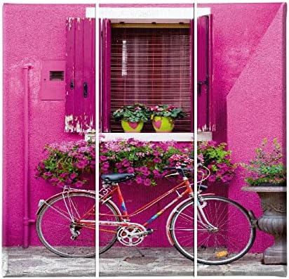 Homemania HM203PKNV-43 3-Piece Window Decoration for Living Room, Bedroom, Multi-Colour, Polyester, Wood, 69 x 3 x 50 cm, Multicoloured