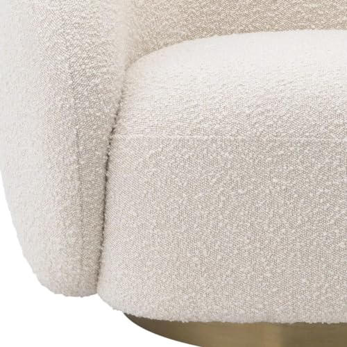Image of Kingsman Furnitures Brok Swivel Luxury Accent Arm Chair 360 Degree Rotatable Sofa for Home | Bedroom, Living & Drawing Room | Ultra Soft and Comfortable for Lounge (Cream Boucle, Non-Swivel)