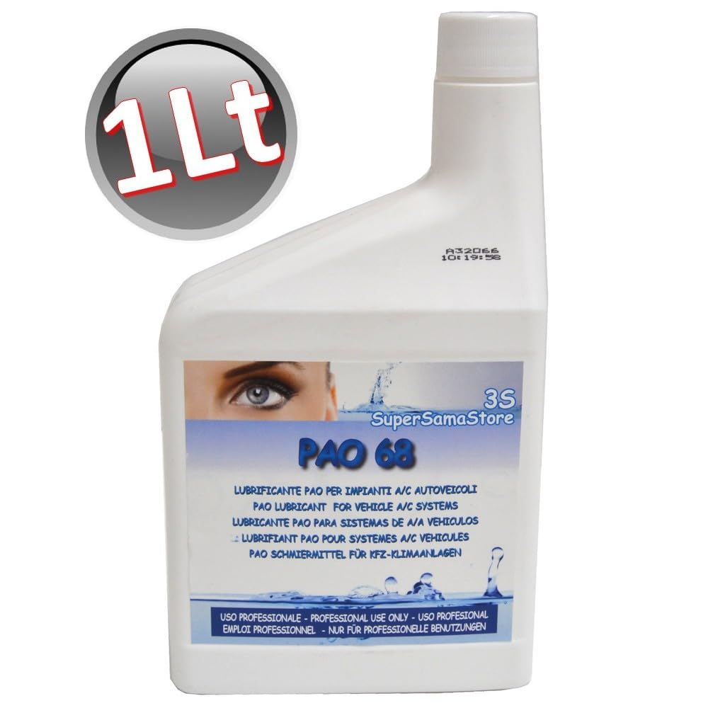 3S SuperSamaStore Olio Lubrificante Pao 68 per Compressori A/C, Lubrificante Universale non Igroscopico, Compatibile con Tutti i Gas Refrigeranti, 1L