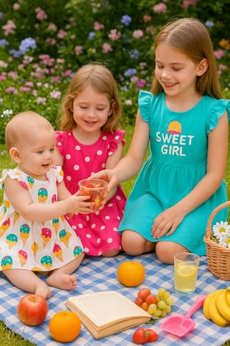 PATPAT Toddler Girl's Dress Ruffle Sleeve for Girl Pack of 2/3 Casual Dresses Set4