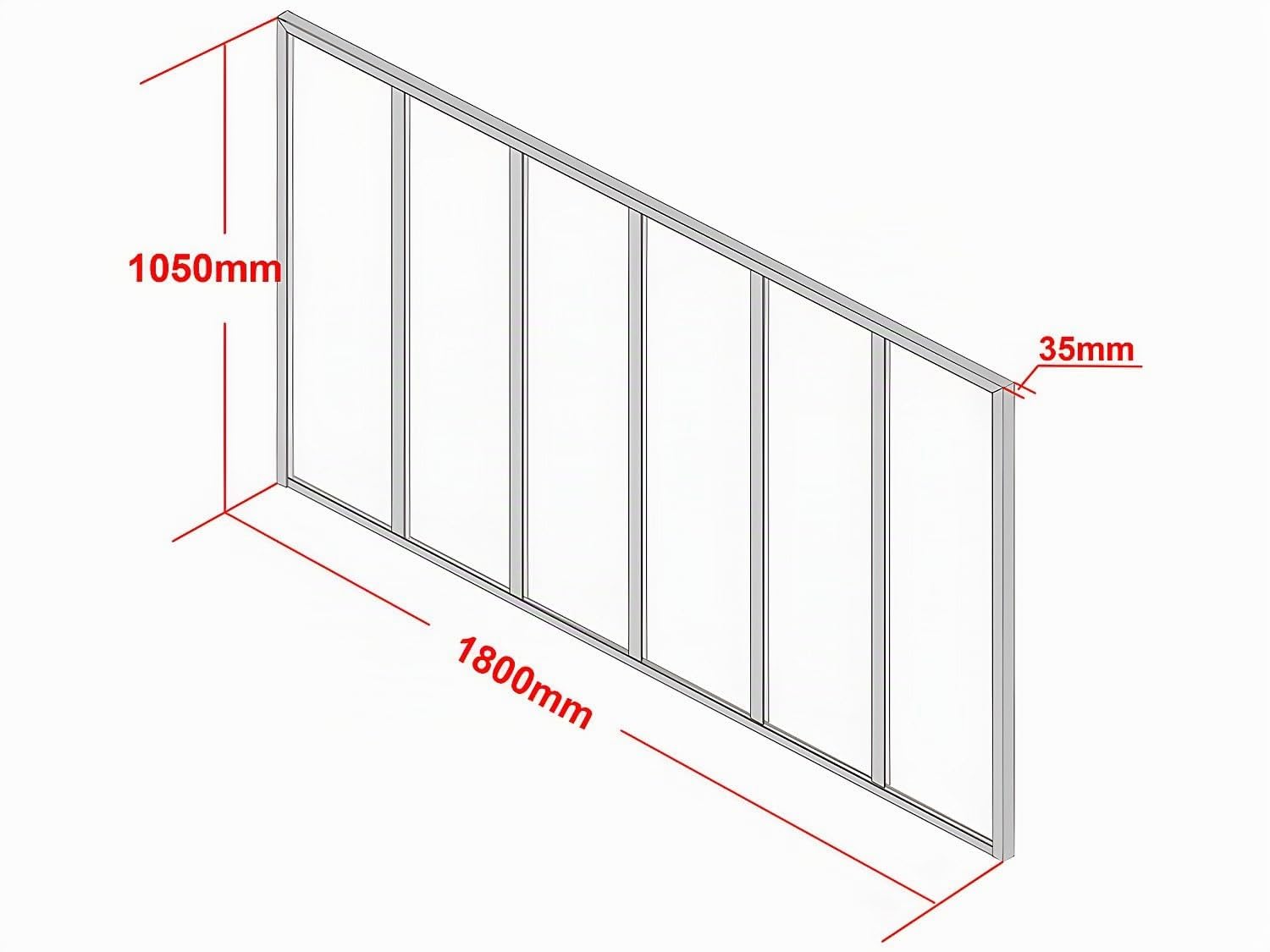Vente-unique - Verriére Atelier en Aluminium thermolaqué Blanc 180 x 105 cm (L x H) – Bayview