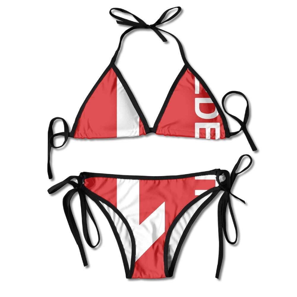Pedestrians Arrow Right Signs Women's Tie Side Bottom Bikini Suits Two Pieces Swimwear