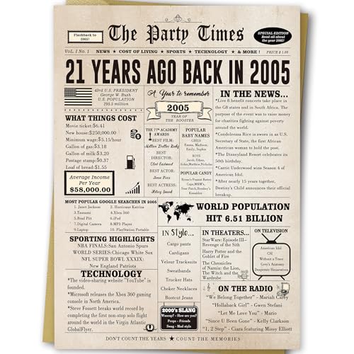 Ziwenhu Happy 21st Birthday Card Gift for Men Women,Funny 21st Birthday Party Decorations...