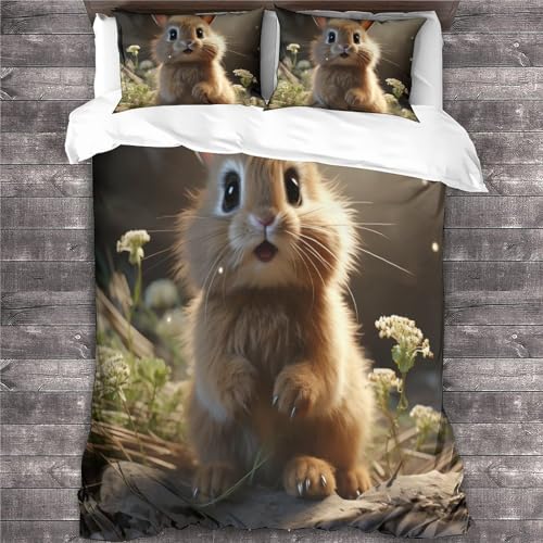 Housse de couette lapin 3D hypoallergénique pour le sommeil des enfants - 4